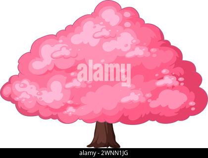 Cartoon-style pink tree with a fluffy appearance Stock Vector