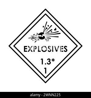 Live Explosive Label Color Explosives color element. Hazardous material. Digital illustration for ...