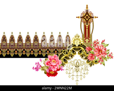 elegant border design in beautiful style Stock Vector