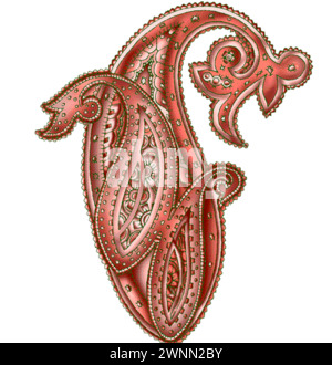 paisley style motif design in textile digital Stock Vector