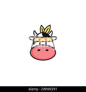 Indian Cow logo or icon design Stock Vector