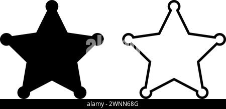 Sheriff star icon set basic simple design Stock Vector Image & Art - Alamy