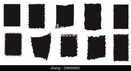 jagged rectangle in black color vector Stock Vector