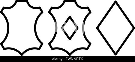 Genuine and artificial leather icon set Stock Vector