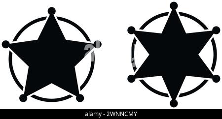 Sheriff star icon set basic simple design Stock Vector Image & Art - Alamy