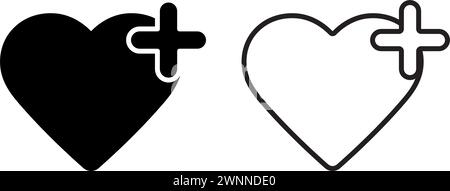 Heart icon with cross simple design Stock Vector