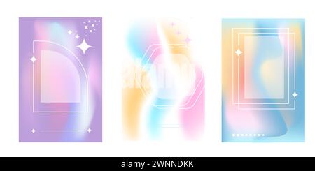 Minimalist style cover template with geometric shapes, colorful and vibrant color. Stock Vector