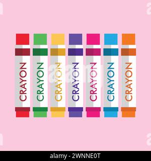 Color Crayons Set Stock Vector