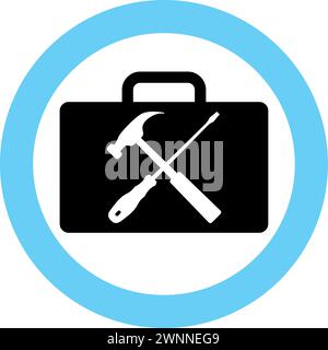 Silhouette of Repair Kit Icon in Flat Style. Stock Vector
