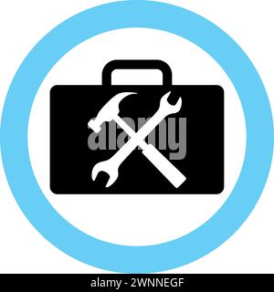Silhouette of Repair Kit Icon in Flat Style. Stock Vector