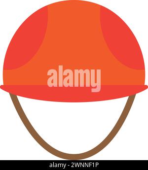 Strong plastic helmet to protect head of construction worker. Construction professional tools and equipment of highly qualified specialist. Simple fla Stock Vector