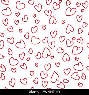 seamless red heart pattern vector Stock Vector