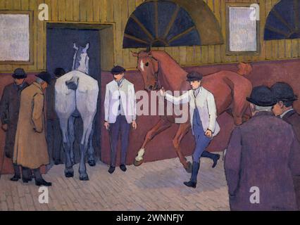 The Horse Mart.  Robert Polhill Bevan. 1917 to 1918. Stock Photo