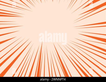 Manga effect, line of movement. Black and white retro illustration. Stock Vector