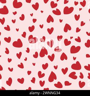 seamless red heart pattern vector Stock Vector
