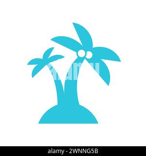 Paradise. Island with palms. From blue icon set. Stock Vector