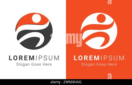 Abstract Running Human Icon Logo Design Stock Vector