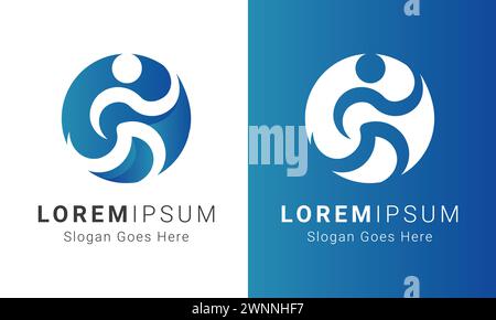 Abstract Running Human Icon Logo Design Stock Vector
