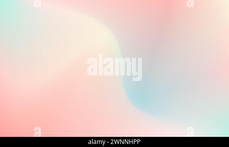 Soft color abstract curved gradient background. vector illustration of pink and light blue wallpaper element design Stock Vector