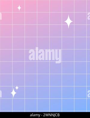 Abstract colorful gradient background. poster template grid lines bright pastel colors. y2k concept design Stock Vector