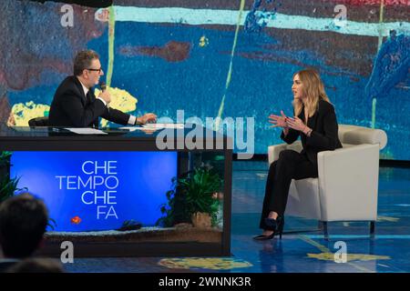 Milano, Italia. 03rd Mar, 2024. Chiara Ferragni partecipa alla trasmissione Che Tempo che fa - Spettacolo - Milano, Italia - Domenica 3 Marzo 2024(Foto Claudio Furlan/Lapresse) Chiara Ferragni participates in the program Che Tempo che fa - Entertainment - Milan, Italy - Sunday, March 3, 2024 (Photo Claudio Furlan/Lapresse) Credit: LaPresse/Alamy Live News Stock Photo