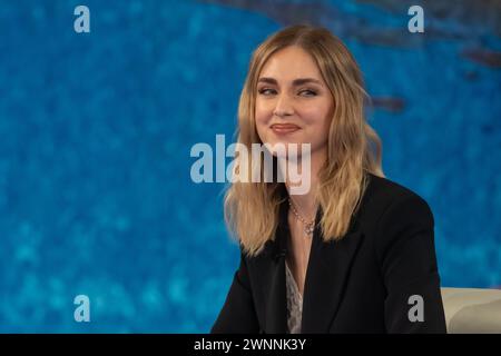 Milano, Italia. 03rd Mar, 2024. Chiara Ferragni partecipa alla trasmissione Che Tempo che fa - Spettacolo - Milano, Italia - Domenica 3 Marzo 2024(Foto Claudio Furlan/Lapresse) Chiara Ferragni participates in the program Che Tempo che fa - Entertainment - Milan, Italy - Sunday, March 3, 2024 (Photo Claudio Furlan/Lapresse) Credit: LaPresse/Alamy Live News Stock Photo