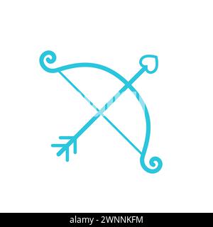 Eros bow and arrow. From blue icon set. Stock Vector