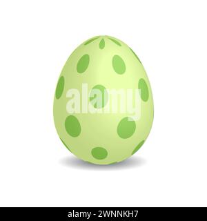 3D Easter egg with green dots Stock Vector