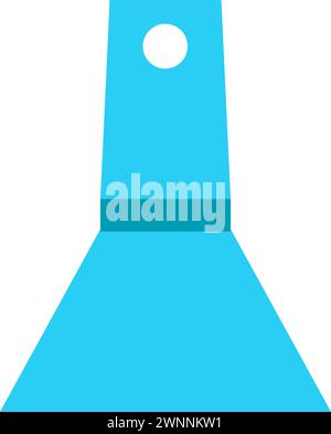 Repair construction spatula with wide metal blade. Construction professional tools and equipment of highly qualified specialist. Simple flat vector is Stock Vector