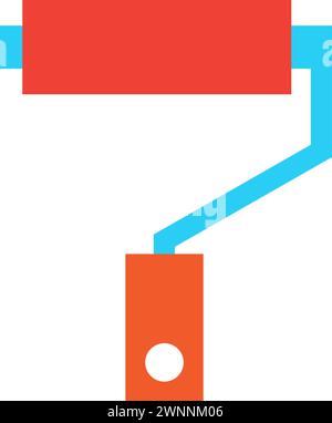 Paint roller for painting walls. Construction professional tools and equipment of highly qualified specialist. Simple flat vector isolated on white ba Stock Vector