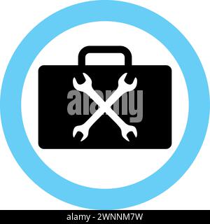 Silhouette of Repair Kit Icon in Flat Style. Stock Vector
