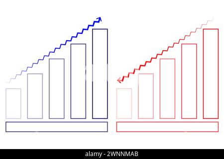 Increase or Decrease graph line icon vector. Stock Vector