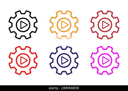 Video tings icon vector electronic devices collection for web, apps and UI. Stock Vector