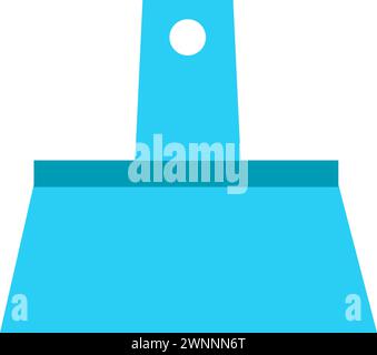 Repair construction spatula with wide metal blade. Construction professional tools and equipment of highly qualified specialist. Simple flat vector is Stock Vector