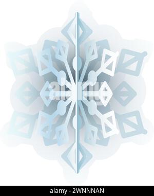 Blue Gradient silhouette of snowflake, element of winter festival decoration. Winter snow, Christmas pure miracle symbol. Simple colored vector icon i Stock Vector