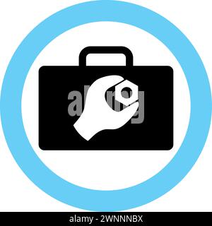 Silhouette of Repair Kit Icon in Flat Style. Stock Vector