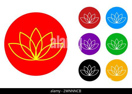 Beautiful lotus flower icon from nature collection for apps, ui and web. Stock Vector
