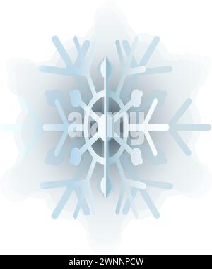 Blue Gradient silhouette of snowflake, element of winter festival decoration. Winter snow, Christmas pure miracle symbol. Simple colored vector icon i Stock Vector