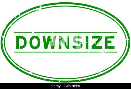 Grunge green downsize word rubber seal stamp on white background Stock ...