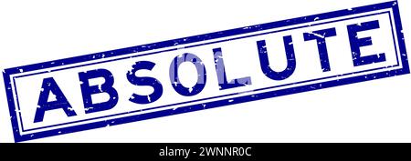 Grunge blue absolute word square rubber seal stamp on white background Stock Vector