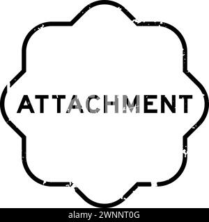 Grunge black attachment word rubber seal stamp on white background Stock Vector