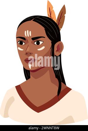 cute native american indigenous girl cartoon isolated Stock Vector ...