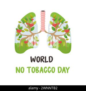 World tobacco free day, smoker's lungs, postcard, poster. Vector illustration Stock Vector