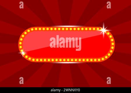 Light frame shining retro billboard. Casino vintage style. Electric bulbs. Vector illustration. Eps 10. Stock image. Stock Vector