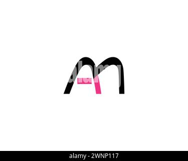 creative letter AM logo design vector template Stock Vector