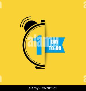 1 day to go last countdown. 1 day only. One day go sale price offer promo deal timer. Vector illustration. EPS 10. Stock image. Stock Vector