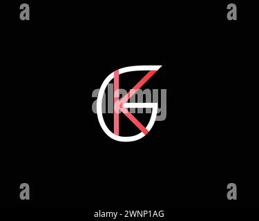 creative letter GK logo design vector template Stock Vector
