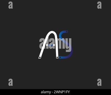 creative letter AS logo design vector template Stock Vector