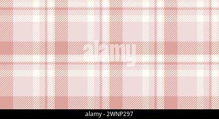 Cell plaid vector seamless, realistic textile fabric check. Scrapbook tartan background pattern texture in light and ivory color. Stock Vector