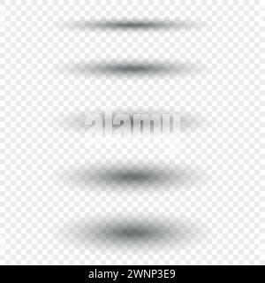 Set of varied transparent shadow overlays on a checkered backdrop Stock Vector